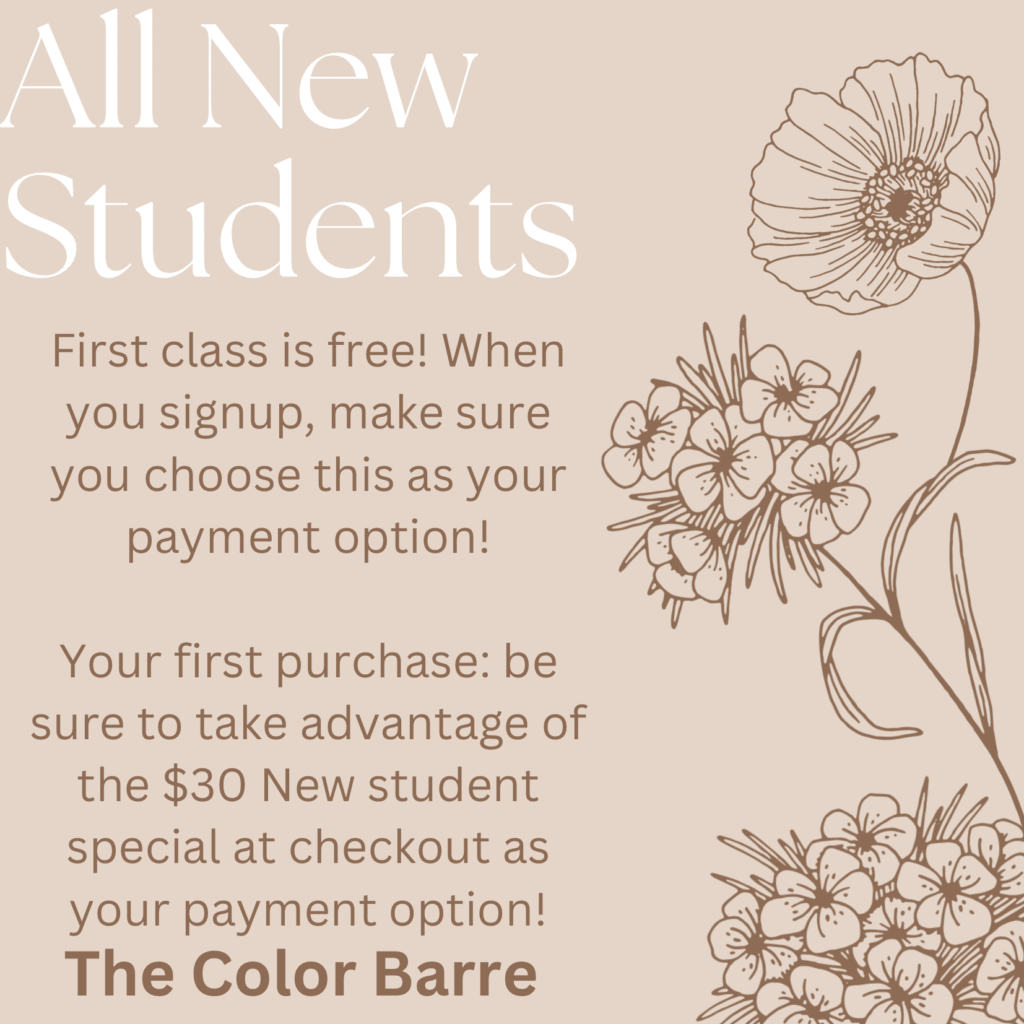 The Color Barre - New Instructor Sarah Pankey, Yoga Class Friday September 6th at 6:00 pm 129 N Main Street Norwood, NC 28128 TheColorBarre.com